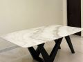 Rectangle Plain granite top dining table
