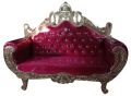 Two Seater Red and Silver Wedding Sofa
