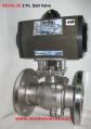 Revolve Stainless Steel Silver double acting pneumatic actuator operated ball valve