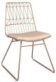 Square Gold Powder-coated Non Polished iron outdoors restaurant chair