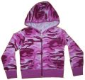Cotton Pink Printed kids hooded jackets