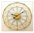 Geometric Golden Polygon Wall Clock