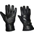 Mens Black Leather Bike Gloves