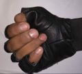 Mens Black Leather Gym Gloves