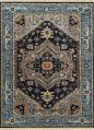 Ink Blue Hand Knotted Rug