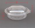 Plastic Plain doom lid round cc pet hinged container