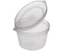 Plastic Round Transparent New Plain 4 oz hinged container