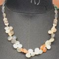 Glossy Multicolour multi moonstone faceted gemstone bead necklace
