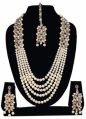 Manath Polished Multicolor Stone american diamond necklace set