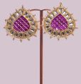 Golden & Purple Crystal Stone Earring