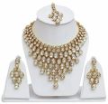 Brass And Alloy Polished Multicolor New white stone artificial necklace set