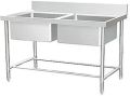 Polished Kiing commercial stainless steel double sink unit