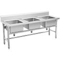 Commercial Stainless Steel Three Sink Unit