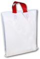White and Red Plasric Plastic Shopping Bag
