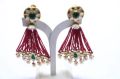 Diamond Polki & Ruby & Emerald & Pearl & 22K Gold Dangler diamond polki earring