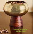 Brass Bowl with Wooden Base