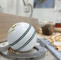 white cricket leather ball