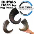 Black buffalo horn dog chew