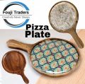 Round Multicolor wooden pizza plate