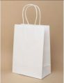 Kraft Paper Ractangular White Plain Paper Shopping Bag