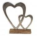 Metal Two Heart Sculpture