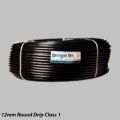Black HDPE Cylindrical Dhanuka 12 mm class 1 round drip irrigation pipe