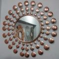 Round iron decorative wall mirror