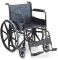 Metal & Plastic Polished Black wheel chair