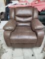 Polished Brown New Plain leather recliner chair