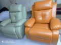 Leather Polished Green Brown single seater recliner