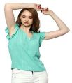 2SHE Sleeveless ladies rayon crepe embroidered top