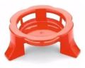 Red plastic pot stand