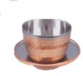 Steel Copper Hammered Soup Bowl Set