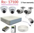 4 Cameras 5 MP Day and Night HD CCTV Cameras (2 Dome + 2 Bullet)- Hikvison Installation