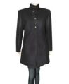 Black Plain Full Sleeve unisex woollen overcoat