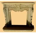 Yellow Polished stone fire place