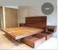Brown New wooden double bed