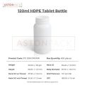 120ml HDPE Tablet / Pill / Capsule Packer Bottles