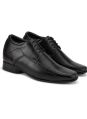 GZone mens black leather formal shoes
