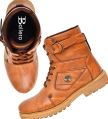 GZon mens brown casual wear leather boots