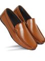 GZon mens brown leather loafer shoes