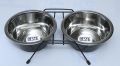 Stainless Steel Double Diner Food Bowl Stand