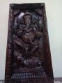 Ganesh standing on Rat vahana (Fully hand carved Wooden Wall Mounted Statue)