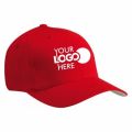 Poly Cotton Round Red Printed Promotional Cap