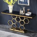 Rectagular Golden & Black stainless steel modular console table
