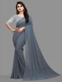 Available in Many Colors Plain Georgette Saree