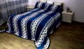 Classic Blue & White Woolen Printed Double Bedsheet
