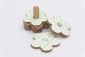 MJ Acacia Wood Polished polished and enamel coated Hand Painted Wooden Coaster Set