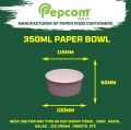 Pepcom Round White 350ml disposable paper food bowl container