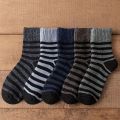 Wellvort Fashion Multicolor Lined 5 pair mens terry cotton sock